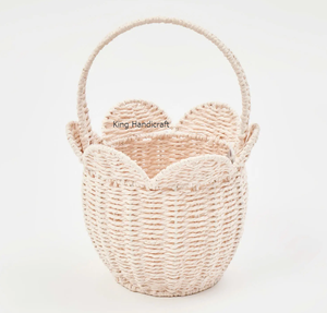 Cesta de Almacenamiento Circular de Lujo, Multiusos, de Cuerda de Papel, con Diseño de Asa Moderno, para Habitación Infantil - Product Image 2