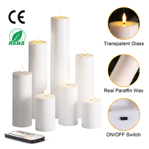 Mati của blameless mịn <span class=keywords><strong>Flameless</strong></span> Trắng trụ cột nến từ xa controlwax dẫn lớn trụ cột nến - Product Image 2