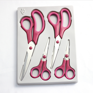 Set de ciseaux de bureau en <span class=keywords><strong>acier</strong></span> inoxydable, 4 pièces, lame en plastique multifonction durable, poignée ergonomique souple, cisaillement lisse et bricolage - Product Image 3