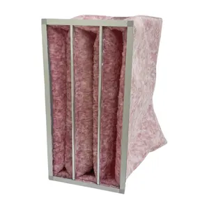 Filtre de poche en fibre de verre F5 F6 F7 F8 efficacité moyenne résistant aux hautes températures, sac de filtre à air pour dépoussiéreur