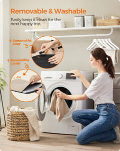 Siège surélevé multifonctionnel pour chien Feandrea, lavable, chaud, lit de voyage pour chien, siège de voiture pour chien avec poche de rangement - Product Image 3