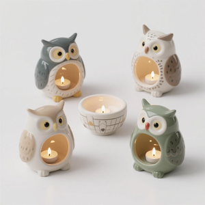 Par <span class=keywords><strong>de</strong></span> sujetalibros <span class=keywords><strong>de</strong></span> cerámica con forma <span class=keywords><strong>de</strong></span> búho. Diseño Personalizado Pintado a Mano en 3D, Resistente y Decorativo para Estanterías, Oficinas y <span class=keywords><strong>Bibliotecas</strong></span>. - Product Image 3