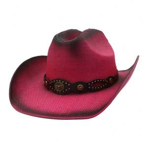 Sombrero de Paja Unisex J360 Estilo Vaquero - Sombrero de Sol de Ala Ancha para Uso en Exteriores, Pesca, Viajes y Fiestas - 56-58CM - Product Image 2