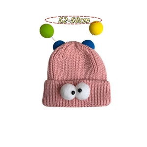 Cappello lavorato a maglia per bambini piccoli mostri 2025 con occhi grandi del cartone animato autunno/inverno carino fatto a mano divertente cappello lavorato a maglia per bambini - Product Image 2