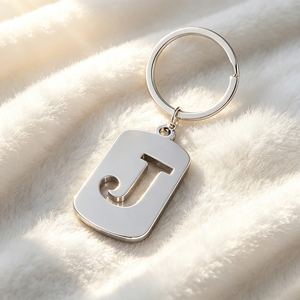 Luxury Stainless Steel Rectangle Keychain with 3D H Logo Die Cutting Printing Hard-Wearing Design - Product Image 3