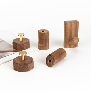 Ganchos de pared de madera maciza de haya, forma poligonal, tipo montado en la pared, para ropa detrás de puertas o en paredes - Product Image 3