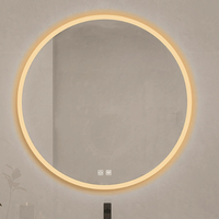 Miroir Mural Décoratif au Design Moderne pour Maison, Hôtel, Salon - Grand Miroir Intelligent Demi-Lune avec Lumière LED