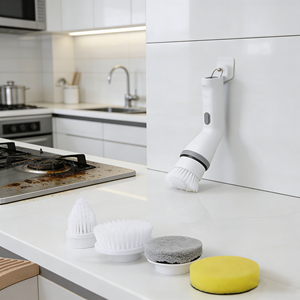 Cepillo de Limpieza Eléctrico Multifuncional Recargable por USB, Cepillo de Limpieza Eléctrico IPX6 con 5 Cabezales de Cepillo - Product Image 1