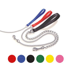 Guinzaglio in nylon con catena verde 2x800mm - Product Image 1