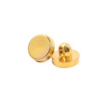 Bouton en plastique ABS de forme ronde, couleur dorée, de haute qualité, écologique, taille personnalisée