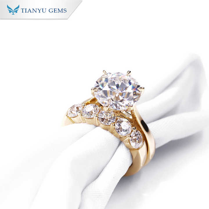 Tianyu gems 3CTラウンドOCEカットモアッサナイトピュアイエロー 