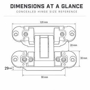 Concealed Door <b>Hinge</b> 3D Adjustable <b>180</b> <b>Degree</b> Heavy Duty 120X30 60KG Zinc Alloy Matte Black for Interior Wooden Door Hardware - Product Image 5