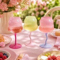 Vintage S Cup Macaron couleur cristal verre gobelet à vin fait à la main Transparent bouteille de vin rouge avec conception de torsion Unique