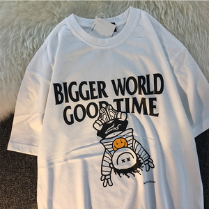 <span class=keywords><strong>T</strong></span>-<span class=keywords><strong>shirt</strong></span> à manches courtes ample pour hommes à la mode et à la mode en pur coton <span class=keywords><strong>T</strong></span>-<span class=keywords><strong>shirt</strong></span> à manches courtes respirant imprimé amusant - Product Image 2