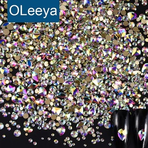 Oleeya - Adornos de Uñas de Lujo con Cristales AB, Diamantes de Imitación, Piedras 3D, Decoración para Uñas, Gemas - Product Image 1