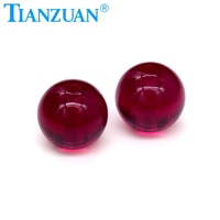 4mm-20mm Lab Grown Ruby Red Color Sphere Shape Ball Shape Red Color Stone avec Full Hole Loose Gemstone