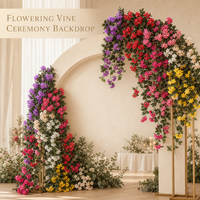 Großhandel Handgefertigte Neue Oncidium Hängende Blumenranken Seiden-Kunstblumen Wandmontierte Orchideen Hochzeitsblumenwand Foto-Requisiten für Zuhause