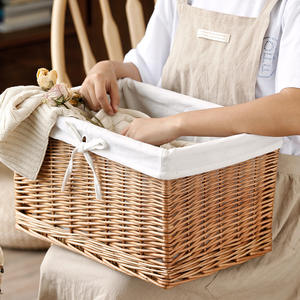 Paniers de rangement en osier de grande taille pour bureau, paniers de rangement en tissu pour articles divers, livres, collations et jouets - Product Image 4