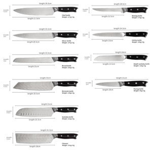 Set di Coltelli da Chef Cinesi di Alta Qualità, Forgiati a Mano in Acciaio Damasco Inossidabile, Utensile da Cucina Multiuso per Tagliare - Product Image 2