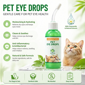 Solution Nettoyante Apaisante pour <span class=keywords><strong>Yeux</strong></span> d'Animaux à Marque Blanche, Stérile, Douce, Sans Larmes, à l'Acide Hyaluronique, pour Chiens et Chats, Anti-Taches de Larmes - Product Image 4
