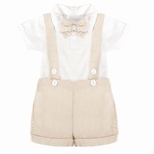 ชุดรอมเปอร์ผูกโบว์สำหรับเด็กทารกชุดกางเกงขาสั้นแบบมีสายเอี๊ยมเหมาะสำหรับความหรูหราในวันพิเศษ - Product Image 5