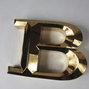 办公商店主题灯用不锈钢定制3D标志标牌业务公司名称，带金镜金属字母 - Product Image 3