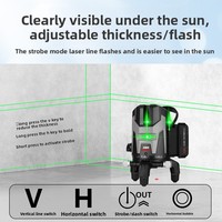 Niveau laser durable, léger, longue durée, facile à utiliser, ligne verte, laser rotatif pour nivellement de sol, projecteur laser vert