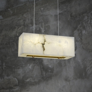 Modern Rectangular Marble <b>Chandelier</b> Led Lighting Fixture For Home Dining Room Bar Counter Single Head Pendant <b>Light</b> - Product Image 1