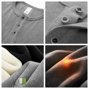 Custom <strong>Tshirt</strong> Manufacturer Mens Long Sleeve Waffle <strong>Henley</strong> Shirts Thermal Casual Clean Fit <strong>Tshirts</strong> with logo Custom logo Printed - Product Image 3