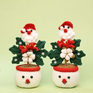 Trending Handmade <b>Christmas</b> Crocheted Plush Hanging Planters Santa Claus <b>Flower</b> Pots Modern <b>Artificial</b> <b>Flower</b> Bouquets Desktop - Product Image 1