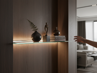 Barre lumineuse LED pour étagère, pour vitrine en verre de 8 mm, profil en aluminium avec éclairage arrière YB2004-22-1