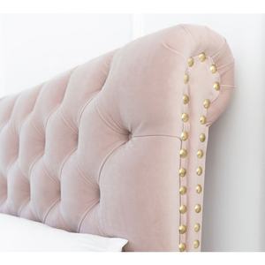 Marco de cama tapizado de estilo moderno, color rosa - Product Image 3