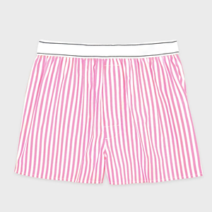 Calzoncillos bóxer de rayas rosas con logotipo personalizado para <span class=keywords><strong>mujer</strong></span> con cintura elástica 100% algodón transpirable y decorado con bolsillo - Product Image 1