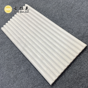 Nouveau Design 3d Baguettes Blanches Naturelles Courbe Cannelée Buffet en Marbre Concave Flûte Panneau <span class=keywords><strong>de</strong></span> Tuiles en Marbre pour <span class=keywords><strong>Mur</strong></span> Plancher Dosseret Utilisation - Product Image 6