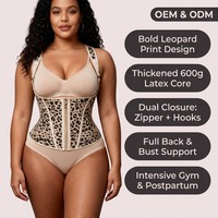 Gilet gainant amincissant intégral imprimé léopard de qualité supérieure pour femme, avec fermeture éclair, personnalisable avec logo