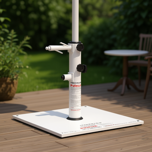 Futour Adjustable Armrests White Steel <b>Base</b> Patio <b>Umbrella</b> <b>Stand</b> Outdoor Furniture - Product Image 3