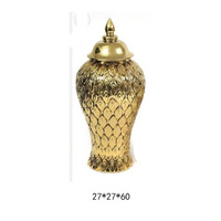 Vases en céramique texturés en forme de pétales dorés, vente en gros