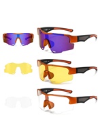 Ensemble de lunettes de cyclisme sportives en gros, monture PC, verres TAC polarisés interchangeables, 3 lentilles, coupe-vent pour hommes et femmes