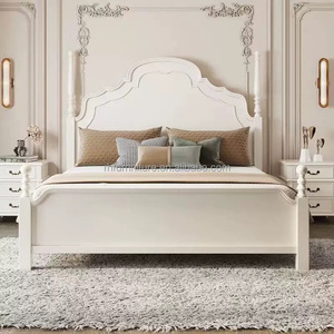 <b>Antique</b> Solid Wood <b>Bed</b> With Decorations for Bedroom Double Size 1.8 Meters Solid Wood King <b>Bed</b> - Product Image 2