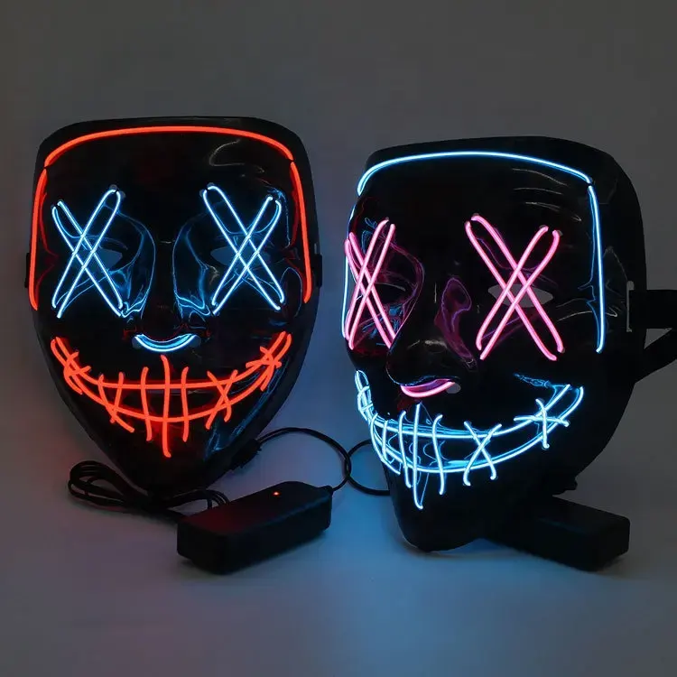 PT özel Light-Up oyuncaklar lateks korkunç cadılar bayramı maskesi Led ışık Up maske korkunç için parti ışığı Up korkunç canavar palyaço maskesi