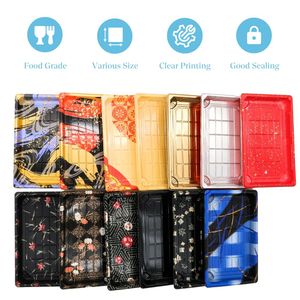 Sang trọng để đi Sushi khay hình chữ nhật nhựa Sushi takeout container bao bì dùng một lần Sushi container hộp với nắp - Product Image 5