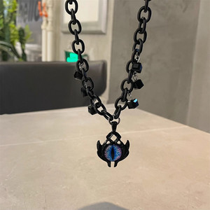 Collares con Colgante de Ojo Turco para Hombre y Mujer, Cadena de Cuentas Negras Estilo Hip-Hop, Joyería Unisex para Uso Diario - Product Image 5