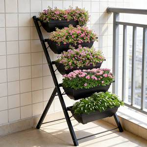 Support de Jardinière Vertical à 5 Niveaux, Jardinière Surélevée en Métal Gain de Place avec Trous de Drainage pour Balcon, Patio, Extérieur, pour Légumes - Product Image 1