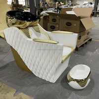 En gros, mobilier de salon commercial moderne : lavabo en céramique, fauteuils de lavage, lit de lavage multifonction, facile à nettoyer, pour atelier