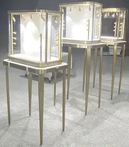 Vitrina de exhibición de joyería, mueble clásico de lujo para tienda de joyas