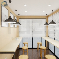 Kiosque de café mobile en acier préfabriqué au design moderne, boutique conteneur avec fenêtre de service