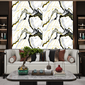 STOCK <span class=keywords><strong>Papier</strong></span> <span class=keywords><strong>peint</strong></span> résistant à l'huile pour les dessus de <span class=keywords><strong>cuisine</strong></span> Autocollants Panneaux de carreaux de porcelaine Lignes dorées Restaurant Stickers muraux Carreaux de porcelaine - Product Image 5