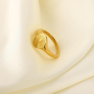 RFJEWEL High Quality Fashion 316L Stainless Steel <strong>Gold</strong> Plated Simple <strong>Rings</strong> <strong>Signet</strong> <strong>Ring</strong> for Women/girl/<strong>lady</strong> - Product Image 6