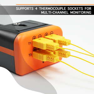 Digital K Type 4 Channel Thermocouple <b>Temperature</b> Data <b>Logger</b> Audible/Visual Alarms GLP Compliant 48,000 Datalogging CSV Export - Product Image 6