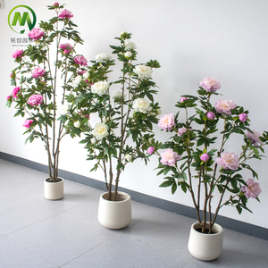 Peonie Artificiali in Vaso, Piccole Piante di Peonie Finte per Interni ed Esterni, Fiori di Peonia in Seta, <span class=keywords><strong>Pianta</strong></span> in Vaso - Product Image 6